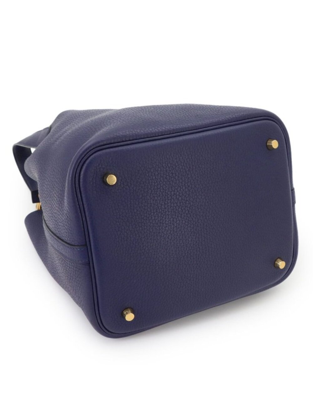 Hermes Picotin Lock Hand Bag Taurillon Clemence Blue Gold - Picture 4 of 9
